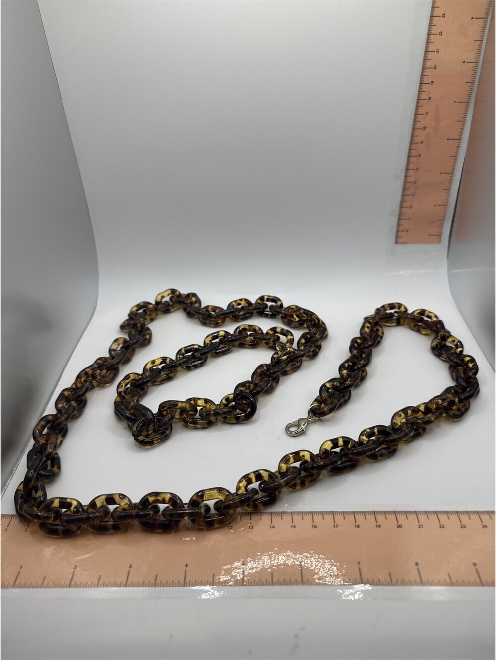 49” Lucite Tortoise Chain Belt